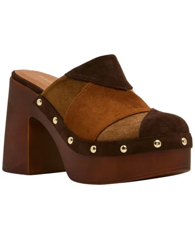 Madden Girl Women's Austin-p Patch Studded Wooden Platforms Mules Clogs In Animal Print
