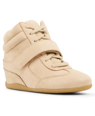 Madden Girl Women's Bowiee Lace-up Wedge Sneakers In Neutral