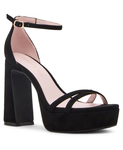 Madden Girl Women's Cady Strappy Platform Round-toe Dress Sandals In Black