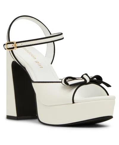 Madden Girl Women's Capture Bow-embellished Platform Dress Sandals In Animal Print