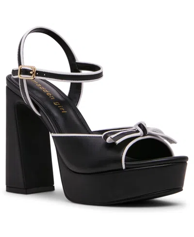 Madden Girl Women's Capture Bow-embellished Platform Dress Sandals In Animal Print