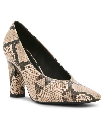 Madden Girl Women's Caspy Square Toe High Vamp Pumps In Animal Print