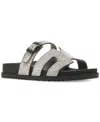 Madden Girl Women's Darling Rhinestone Embellished Footbed Slide Sandals In Black,rhinestone