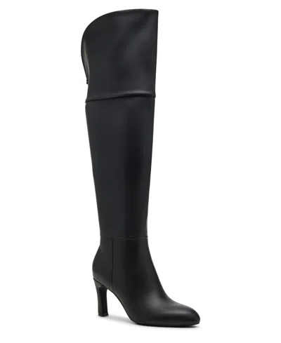 Madden Girl Women's Decode Wide-calf Over-the-knee Dress Boots In Black