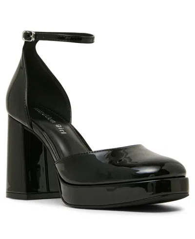 Madden Girl Women's Desire Two-piece Block Heel Platform Dress Heels In Black