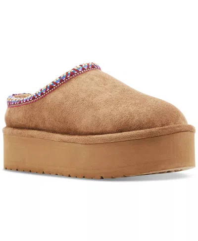 Madden Girl Women's Elyse Suede Platform Slipper In Tan In Brown