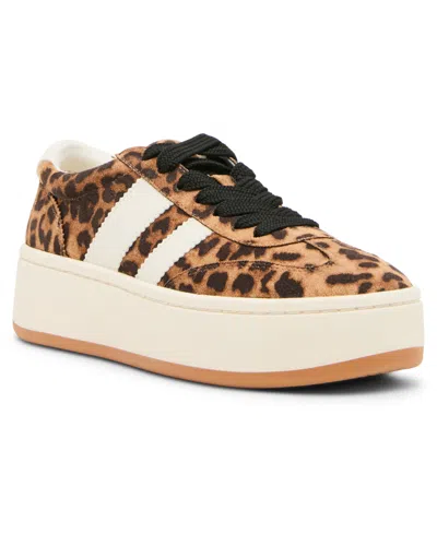 Madden Girl Women's Frankyyy Lace-up Platform Sneakers In Leopard Multi
