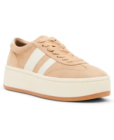 Madden Girl Women's Frankyyy Lace-up Platform Sneakers In Sand