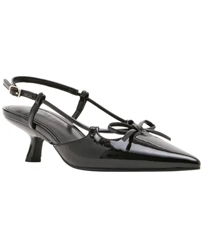 Madden Girl Women's Kaia Slingback Bow Kitten Heel Pumps In Black Patent