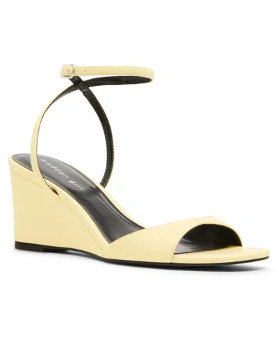 Madden Girl Women's Lainey Two-piece Wedge Sandals In Yellow