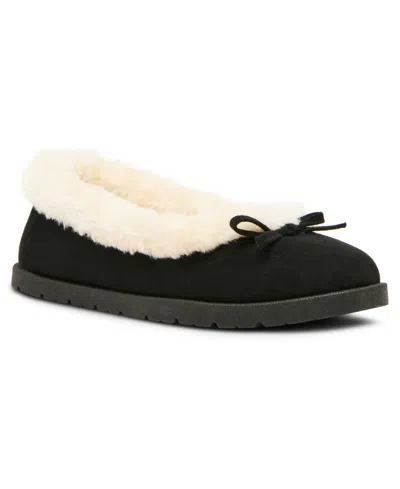 Madden Girl Women's Monday Cozy Faux-fur Ballet Flats In Black