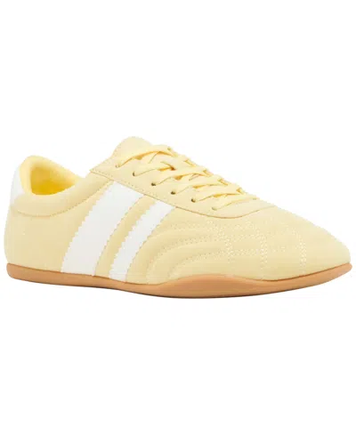 Madden Girl Women's Posh Quilted Lace-up Sneakers In Yellow