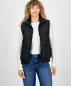 Madden Girl Women's Ribbed-trim Puffer Vest In Black