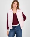 Madden Girl Women's Ribbed-trim Puffer Vest In Pink