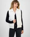 Madden Girl Women's Ribbed-trim Puffer Vest In White