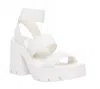 Madden Girl Women's Round Toe Strappy Lug Platform Sandals In White In White