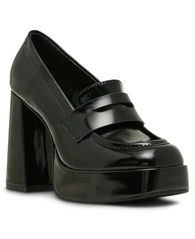 Madden Girl Women's Rudy Hi Platform Loafer Pumps In Black