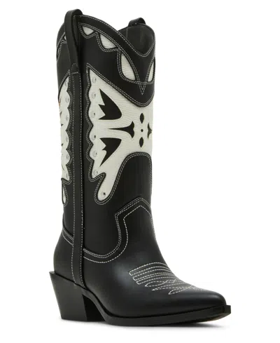 Madden Girl Women's Saloonn Novelty Cowboy Boots In Black