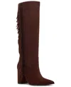 Madden Girl Women's Shakke Knee-high Fringe Dress Boots In Brown