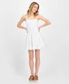 Madden Girl Trendy Plus Size Sleeveless Tiered Bubble Minidress In White