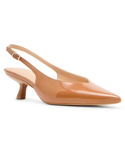 Madden Girl Women's Slingback Kitten-heel Pumps In Brown