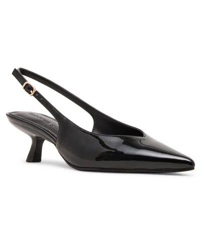 Madden Girl Women's Slingback Kitten-heel Pumps In Black