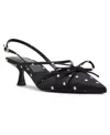 Madden Girl Women's Vixen Bow Slingback Kitten Heel Pumps In Black