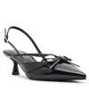 Madden Girl Women's Vixen Bow Slingback Kitten Heel Pumps In Black