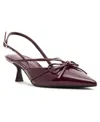 Madden Girl Women's Vixen Bow Slingback Kitten Heel Pumps In Burgundy