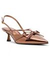 Madden Girl Women's Vixen Bow Slingback Kitten Heel Pumps In Metallic