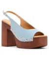 Madden Girl Women's Xanadu Wooden Platform Slingback Pumps In Blue