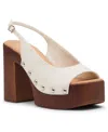 Madden Girl Women's Xanadu Wooden Platform Slingback Pumps In White