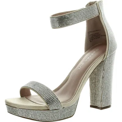 Madden Girl Womens Glitter Platform Sandals In Silver
