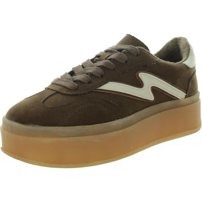 Madden Girl Womens Lace-up Suede Casual And Fashion Sneakers In Brown