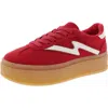 Madden Girl Womens Lace-up Suede Casual And Fashion Sneakers In Red