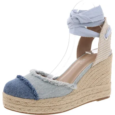 Madden Girl Womens Padded Insole Canvas Espadrille Heels In Multi