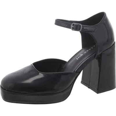 Madden Girl Womens Patent Block Heel Mary Jane Heels In Black