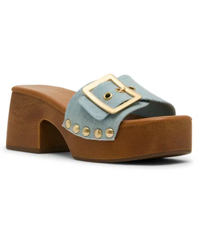 Madden Girl Woodlandd Platform Block-heel Sandals In Blue