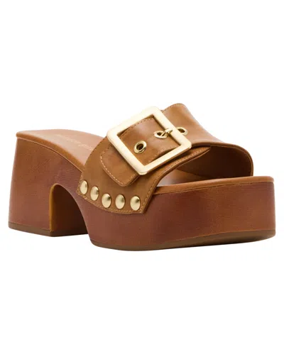 Madden Girl Woodlandd Platform Block-heel Sandals In Brown