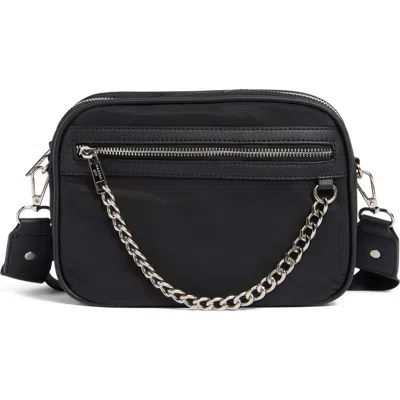 Madden Girl Woven Camera Crossbody Bag In Black