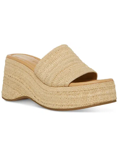Madden Girl Zahara Womens Peep-toe Espadrille Slide Sandals In White