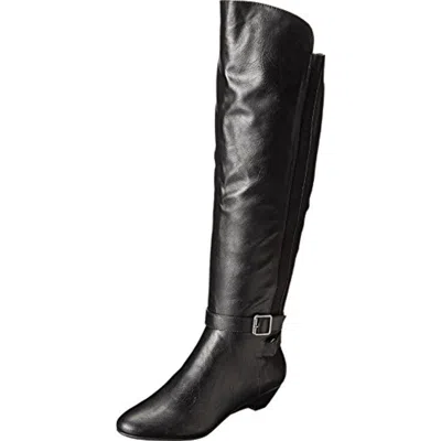 Madden Girl Zilch Womens Faux Leather Belted Motorcycle Boots In Black