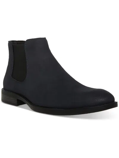 Madden Maxxin Mens Round Toe Faux Leather Chelsea Boots In Blue