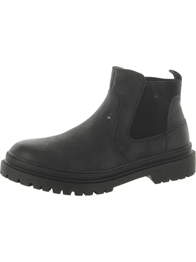 Madden Mens Faux Leather Chelsea Boots In Black