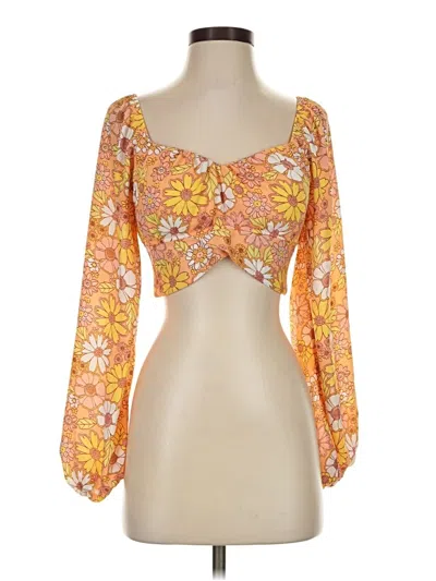 Pre-owned Madden Nyc 3/4 Sleeve Blouse In Orange