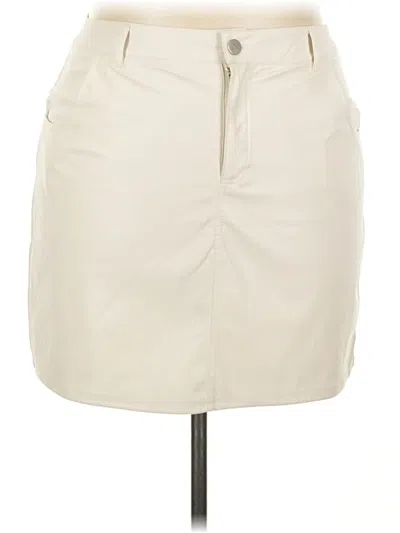 Pre-owned Madden Nyc Faux Leather Skirt In White