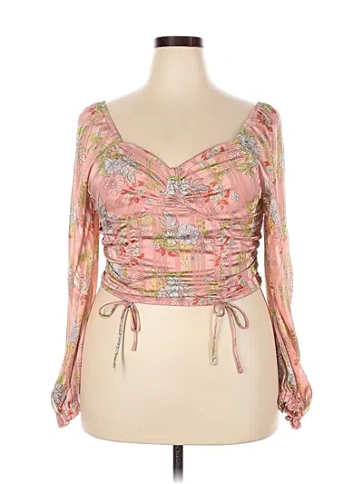 Pre-owned Madden Nyc Long Sleeve Blouse In Pink