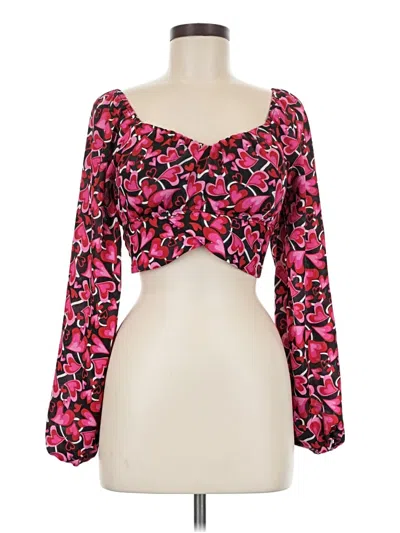 Pre-owned Madden Nyc Long Sleeve Blouse In Pink