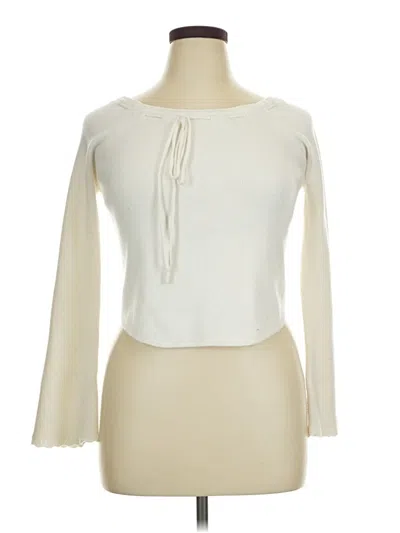 Pre-owned Madden Nyc Long Sleeve Blouse In White