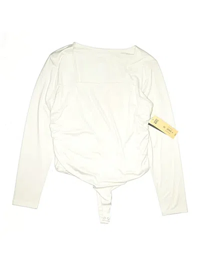 Pre-owned Madden Nyc Long Sleeve Top White One Shoulder Neckline Tops